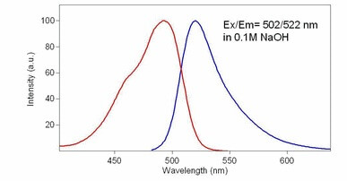 5-羧基荧光素琥珀酰亚胺酯的吸收和发射光谱